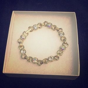 Gold Bracelet with Austrian Crystals